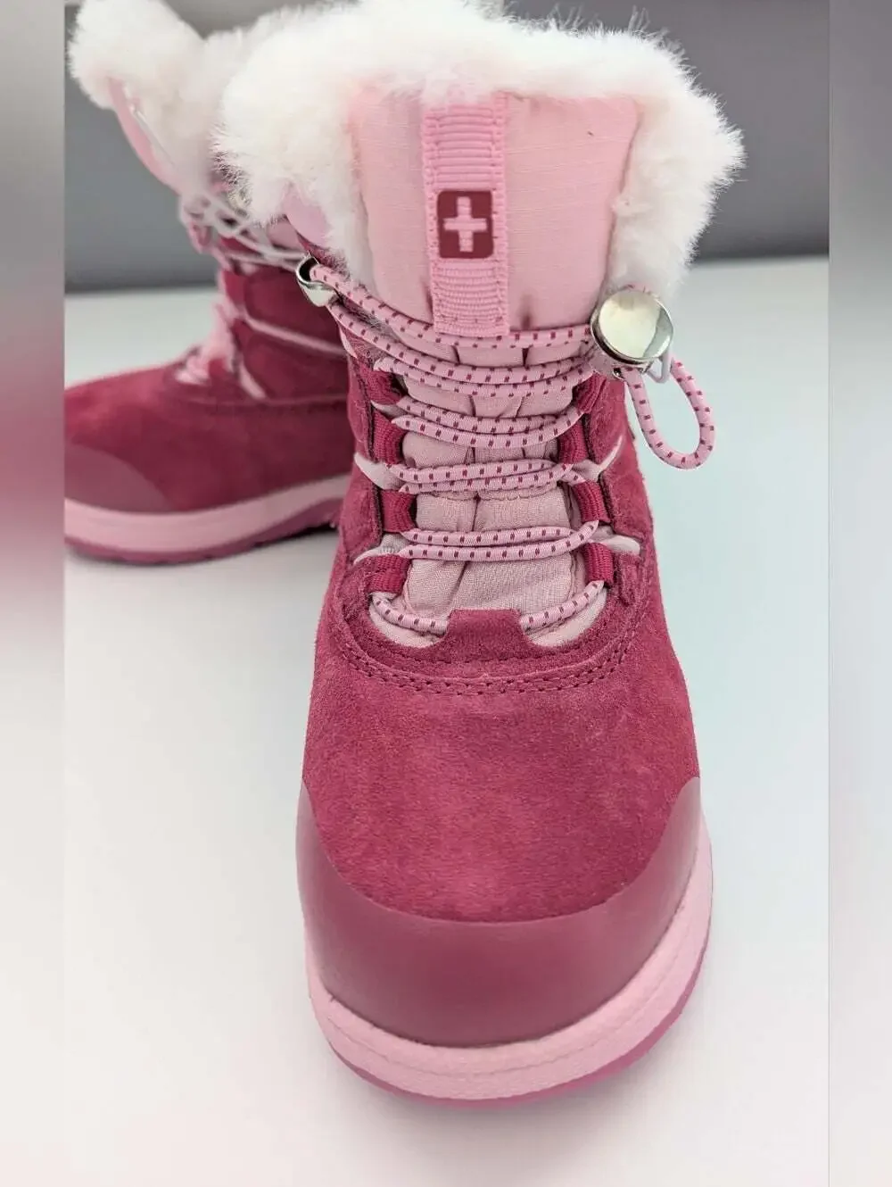 NWT Swiss Tech Girls' (Size8) Suede Waterproof Winter Snow Boots w/Faux Fur Cuff